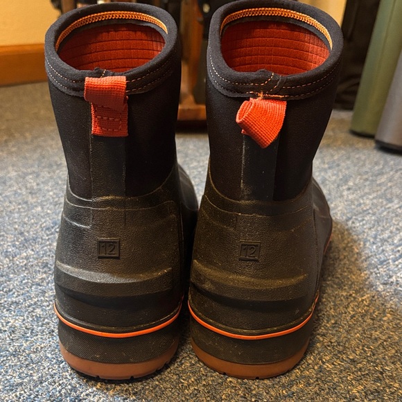 Simms Black and Orange Deck Boots